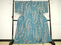 MO-00735 上質な小紋　枝花文　金彩　正絹　逸品