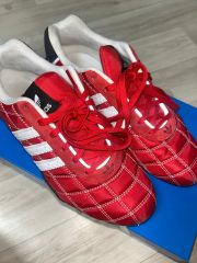 韓国限定 adidas レッド スニーカー キルティングデザイン アディ 