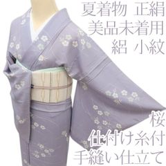 〇606mk22〇洗える夏の小紋 絽 撫子 芝草 大小霰 青紫〇美品 - メルカリ