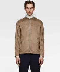 ZARA ザラ スウェード ブルゾン ジップアップ アウター ブラウン S