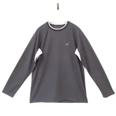 古着　ワコール　メンズスポーツロングTシャツ　長袖　メッシュ素材　脇切り替え　ブラック系　黒色　グレー系　Mサイズのサムネイル