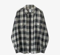 OVY】Ombre Check Shirt Jacket 黒 L - メルカリ