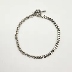 Bill Wall Leather ビルウォールレザー BEAMS ビームス EXCLUSIVE 50/50 Chain  Bracelet チェーンブレスレット エクスクルーシブブレスレット シルバー  SV925 Mサイズ【中古】Aランク　5_453のサムネイル