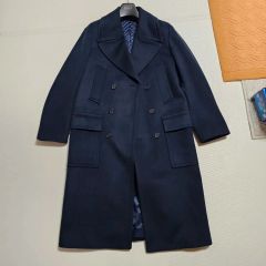 ほぼ未使用】URU ウル グリーン メルトンウールチェスターコート M 