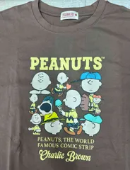 30.PEANUTS/SNOOPY/プリントTシャツ　モカ　LLサイズ 訳あり/新品未使用