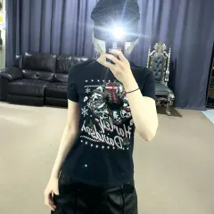 ハーレーダビッドソン クリスマス エディション スカル ドクロ プリンティング 半袖 スリムフィット Tシャツ S