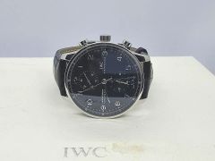 IWC ポルトギーゼ・クロノグラフ IW371404/付属品有り 希少・逆パンダ 