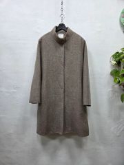 Leilian カシミヤ100% スタンドカラー ロングコート ベージュ 日本製