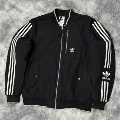 adidas 袖切替 スタジャン 黒 L #428 | Mercari