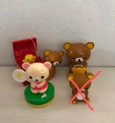 廃盤】デコレ コンコンブル 三猿 セット 見ざる言わざる聞かざる(台座