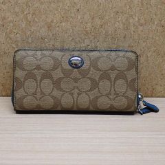 極美品✨COACH 長財布 ラウンドファスナー タビー レザー デニム