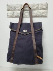 中古】BEAMS ショルダー・トートバッグ 大容量 キャンパス レザー 