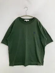 U.S. POLO ASSN. ユーエスポロアッスン Tシャツ/カットソー M グリーン 無地 ワンポイント 刺繍 ミドル丈 半袖 クルーネック(丸首)