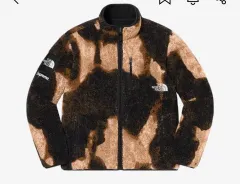 (L) Supreme THE NORTH FACE ザノースフェイス ブリーチド フリース ジャケット ブラック 状態良しのサムネイル