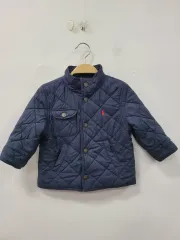 ユア(YOOA)キッズ ポロ ラルフローレン キッズ ネイビー キルティング ジャケット