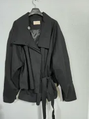OWN ケイプ型ベルト付き コットン ジャケット 66前後