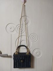 ZARA ラタン風 ボックスチェーンバッグ 2way 黒 ミニバッグ - メルカリ