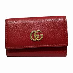GUCCI グッチ GGマーモント キーケース レザー 赤 ゴールド 金具 6連