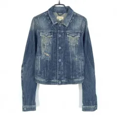 DIESEL レディース 微ストレッチ ウォッシュ ショート デニムジャケット インディゴデニム XS (HU33984)のサムネイル