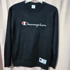 377 ) Champion チャンピオン ニット 新品 状態 L ブラック 刺繍 ロゴのサムネイル