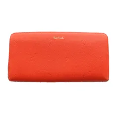 ポールスミス PAUL SMITH スミシーハート 長財布 ラウンドファスナー レザー オレンジ /SS ■OS