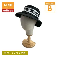 【中古】　adidas　バケットハット　帽子　バケハ　LOS ANGELES LAKERS　NBA　ブランドロゴ　ラインプリント　モノトーン　スポーティー　コットン　古着　/4107