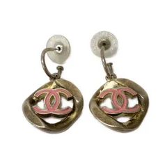 CHANEL(シャネル) ピアス ココマーク シルバー×ピンク 社外キャッチ
