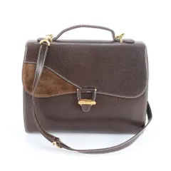 美品 ヴィンテージ グッチ レザー 2WAY ショルダーバッグ 斜め掛け ハンド 本革 ブラウン 茶色 A4 レディース EBM DZ22-5【中古】