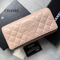CHANEL キルティングレザー 長財布 ピンク - メルカリ