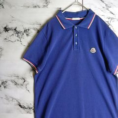 MONCLER モンクレール ロゴワッペン 袖ライン 長袖ポロシャツ XL 紺