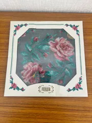 R【保管品・未開封】FEILER フェイラー ハンドタオル  大判 大きめサイズ  タオル ハンカチ箱保管  花柄  黒 グレー ピンク シェニール織 人気 花柄シリーズ レトロ