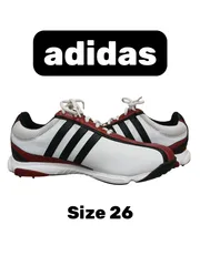 adidas アディダス ゴルフシューズ 26cm ホワイト レッド ブラック メンズ