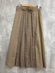美品 green label relaxing グリーンレーベルリラクシング 3624-199-1855 ブロッキング チェック スカート size38/ベージュ ■■ レディース