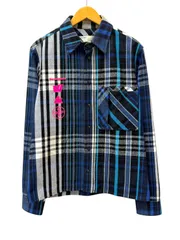 OFF-WHITE (オフホワイト) ネルシャツ チェック柄 Mariana De Silva Plaid Shirt マリアナ・デ・シルヴァ イタリア製  OMGA060E19E23005 S ブルー メンズ/199のサムネイル