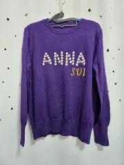 アナスイ フラワー 刺繍 ニット PURPLE 95のサムネイル