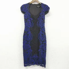 #snc タダシショージ TADASHI SHOJI ワンピース 2 青 黒 レース 刺繍 ハートネック レディース [625332]のサムネイル