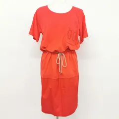 #spc エルメス HERMES ワンピース 19SS 38 赤 ドルマン袖 ポケット刺繍 美品 レディース [630504]のサムネイル