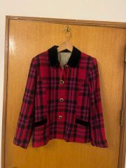 希少品 GIVENCHY ノーカラージャケット 赤黒チェック ジバンシイ