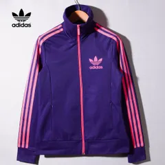 美品 アディダス オリジナルス adidas ORIGINALS トラックジャケット M Y2K ヨーロッパTT パープル ピンク Europe TT ストリート ロゴ刺繍 ジャージ スポーツミックス 古着 D774
