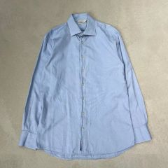 GUCCI BDシャツ 42 L相当 刺繍ロゴ 花 切替 ブルー ホワイト - メルカリ