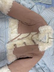 ハグオーワー リネンサロペット ブラウン オーバーオール 雅姫さん