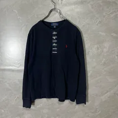 POLO RALPH LAUREN ポロ ラルフローレン ネイビー 長袖 ヘンリーネック Tシャツ カットソー M キッズ 150