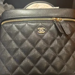 新品 CHANEL シャネル 24ss ヴァニティバッグ トップハンドル ラージ ポーチ キャビア