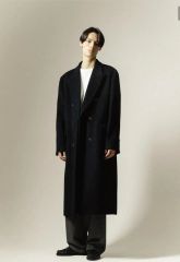 カズユキクマガイアタッチメントカシミヤ混ダブルフェイスラウンド