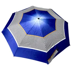 未使用 Knirps クニルプス 折りたたみ傘 KNTL200-8017 千鳥格子 ブルー 軽量 コンパクト 雨傘 レディース
