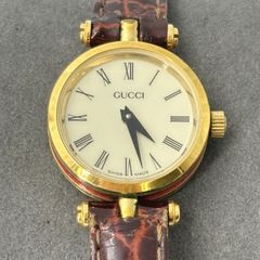 GUCCI グッチ ヴィンテージ 2000ローマ数字 ゴールド クロコ 動作品