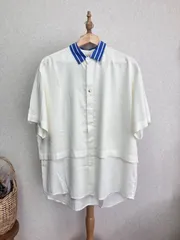 CULLNI 　クルニ　ハーフスリーブクレリックシャツ　メンズ　オフホワイトのサムネイル