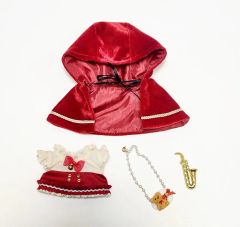 2点セット】10-14cm ぬい用 着ぐるみ ぬい服 くま チェック ブラウン