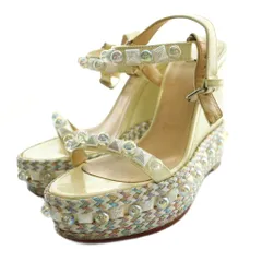 クリスチャンルブタン Christian louboutin PYRACLOU 110 ウェッジソールサンダル 36 ライトイエロー /SS ■OS