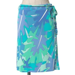 Emilio Pucci エミリオプッチ スカート サイズ38 ビーズ装飾ベルト プッチ柄 ジャージー イタリア製 ブランド古着【中古】20260508/RA9078のサムネイル